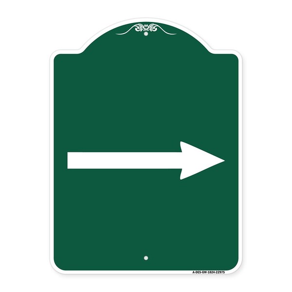 Signmission Designer Series Sign-Right Arrow, Green & White Aluminum Sign, 18" x 24", GW-1824-22975 A-DES-GW-1824-22975 - main